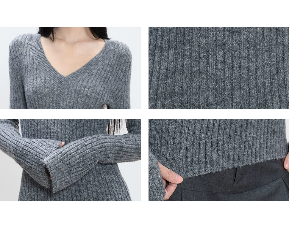 Aira Ribbed V-Neck Sweater