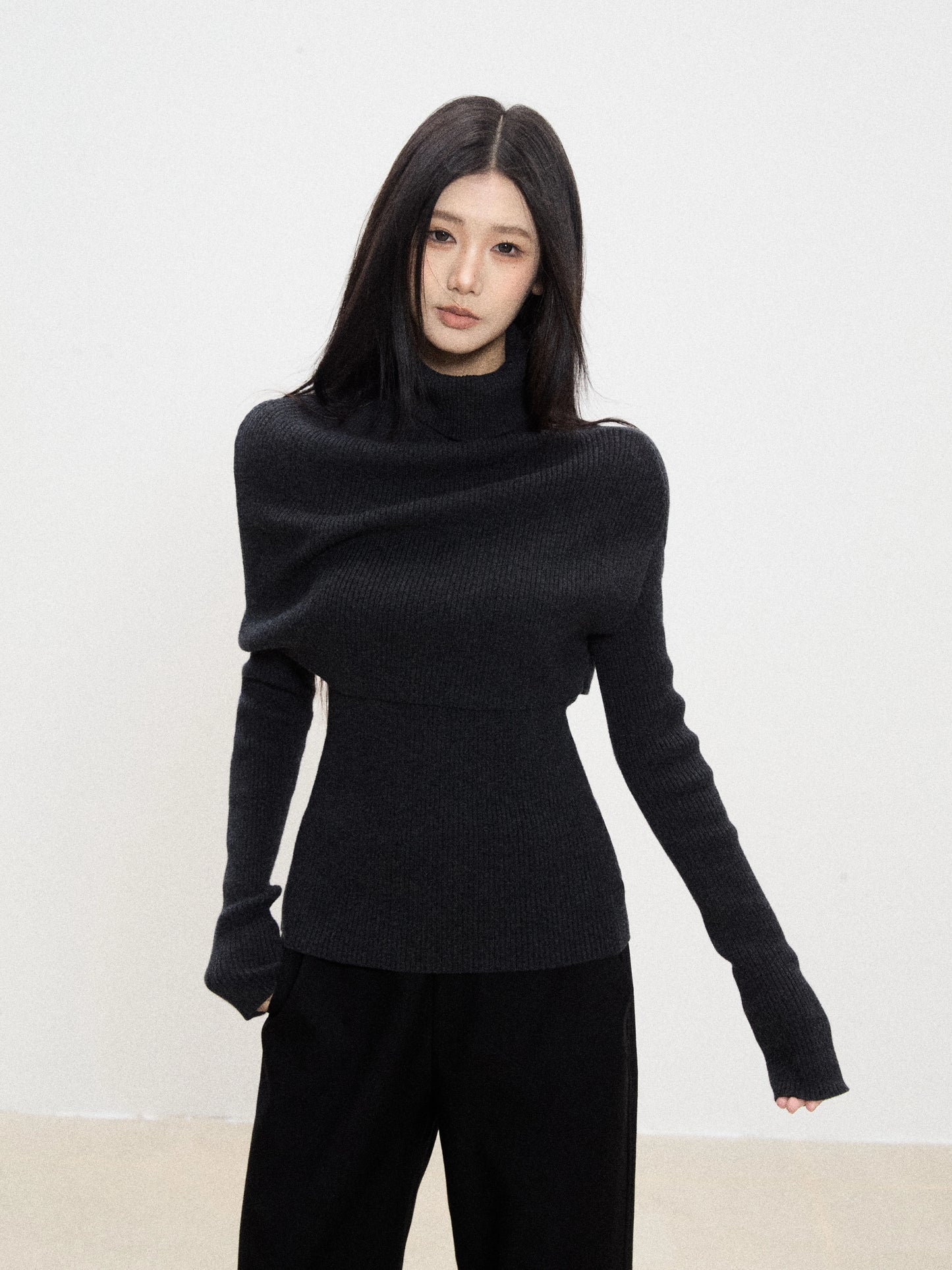 Roux High-Neck Knit Sweater