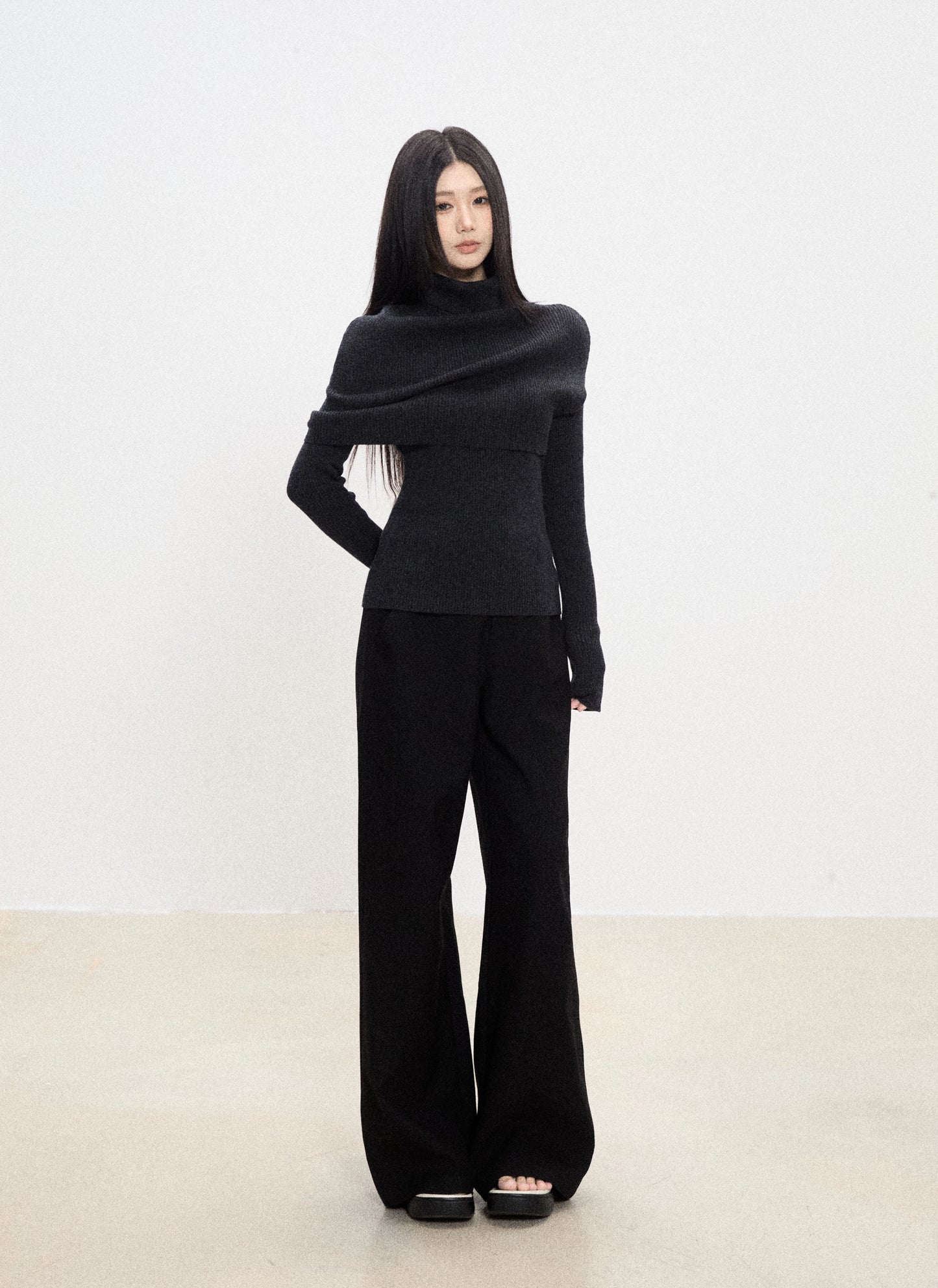 Roux High-Neck Knit Sweater