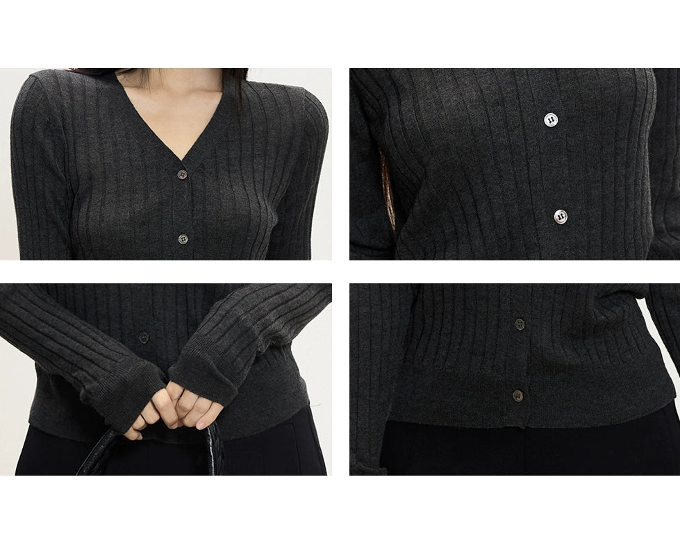 Soraya Ribbed Button Cardigan