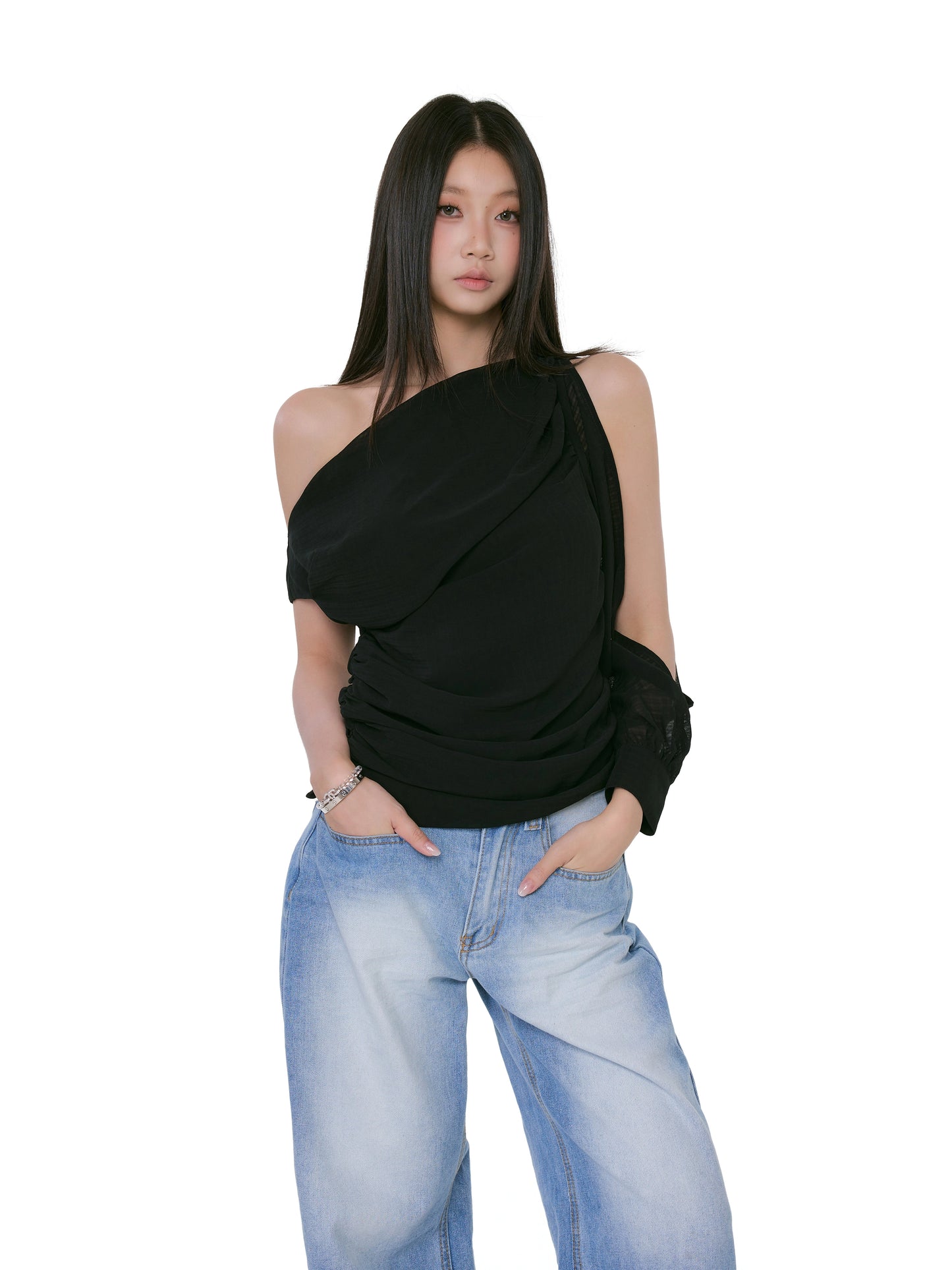 Kaia Asymmetrical One-Shoulder Top