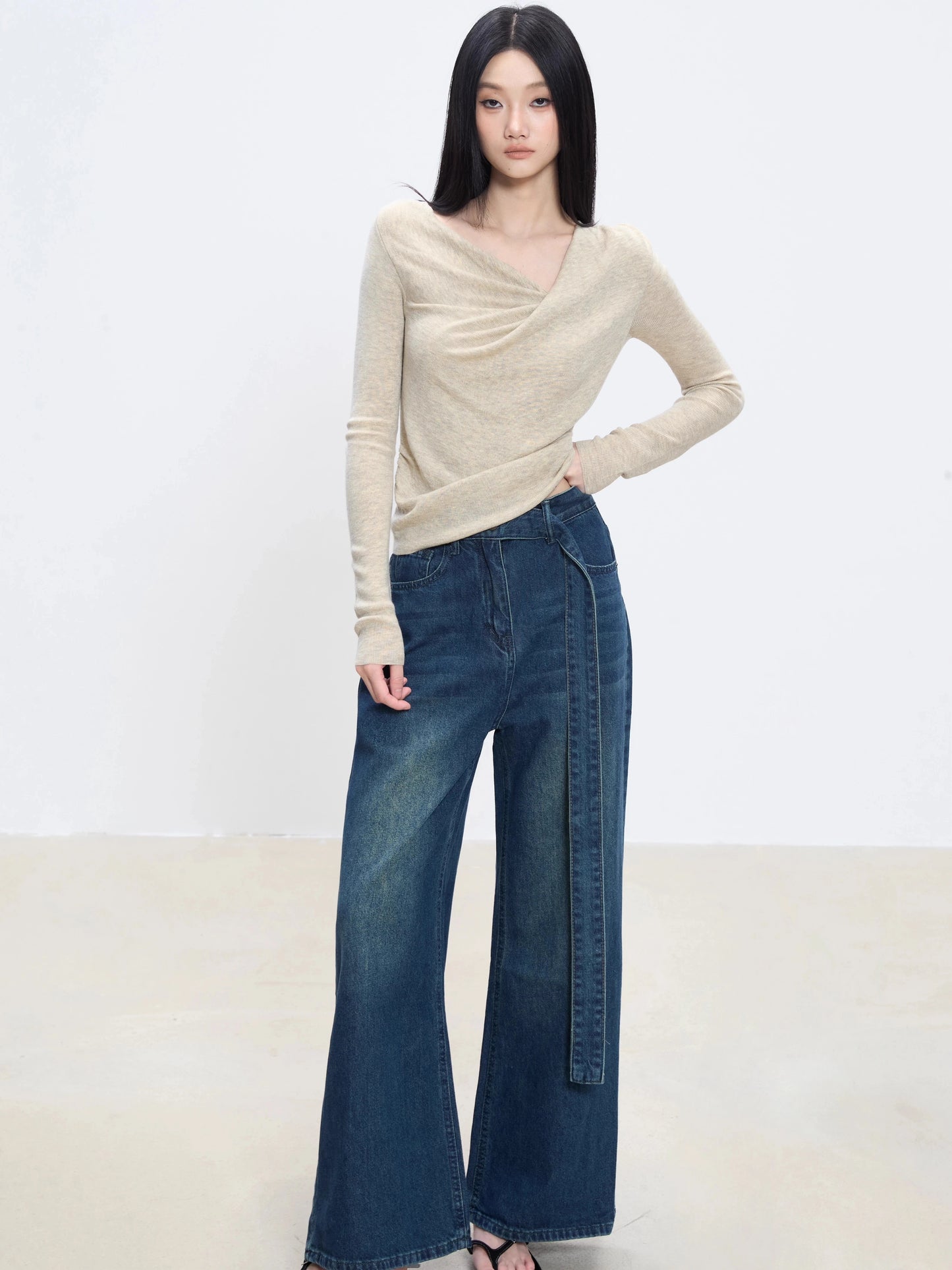 Noelle Deep Indigo Wide-Leg Jeans