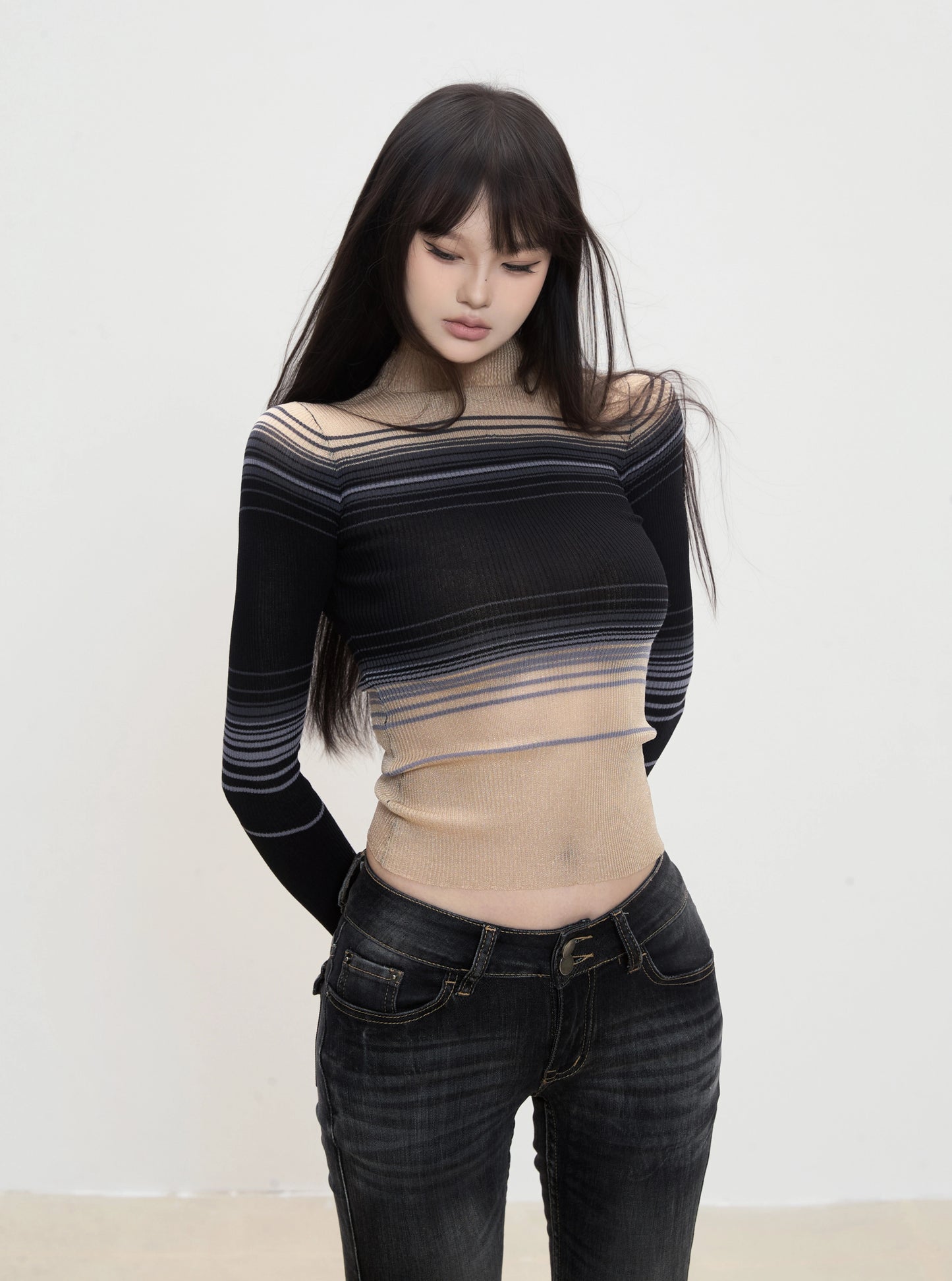 Aria Sheer Gradient Knit Top