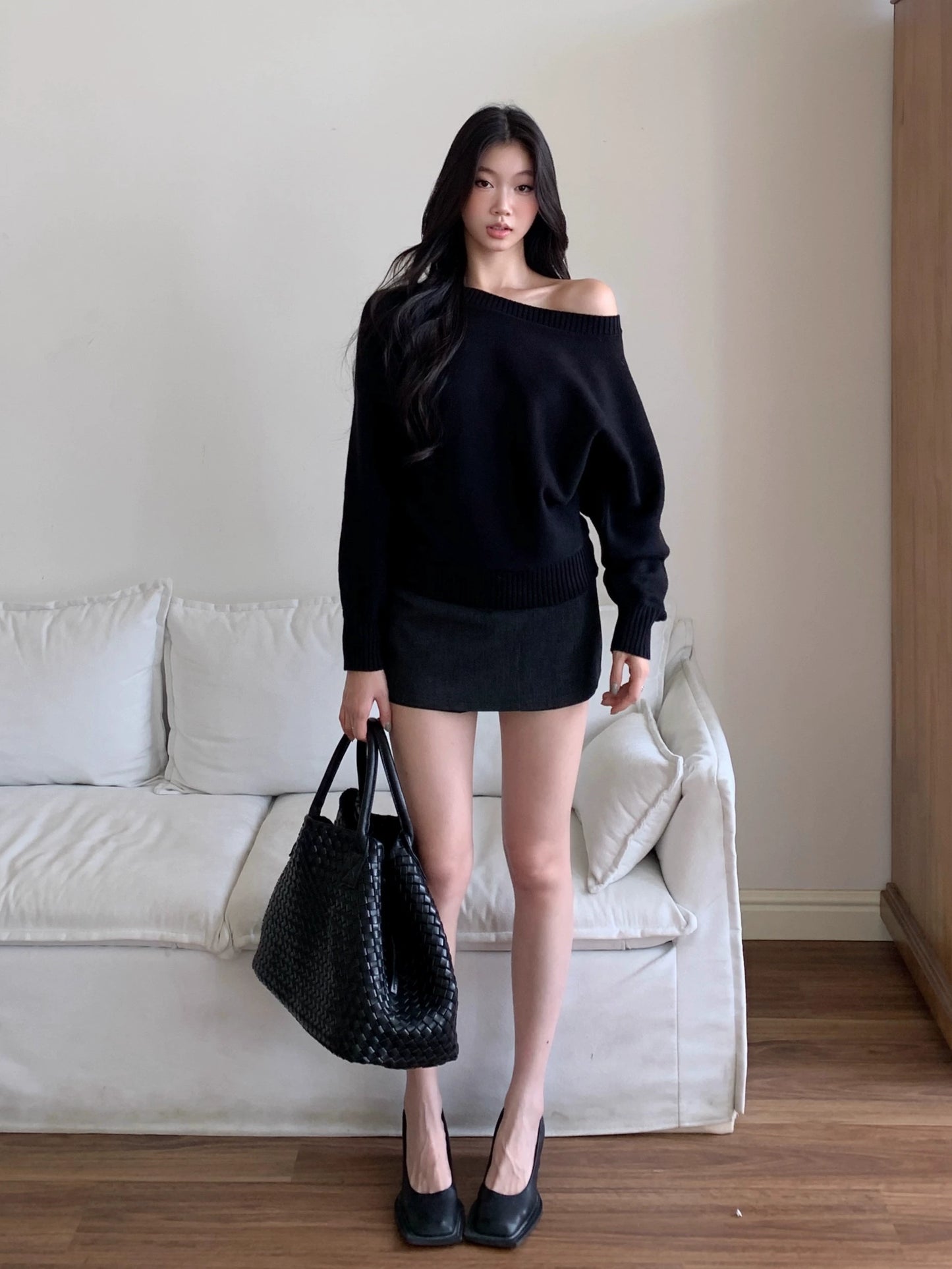 Ari Off-Shoulder Knit Sweater