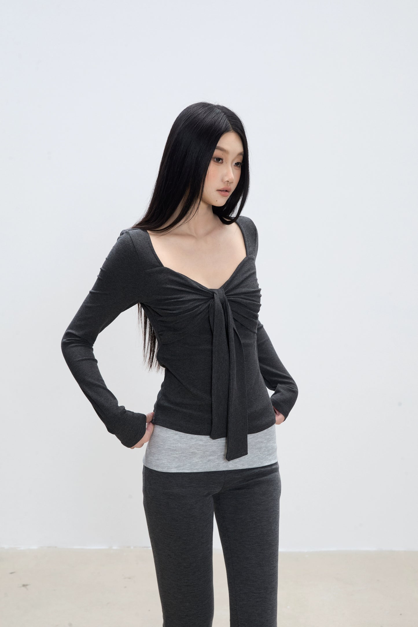 Aila Front Tie Knit Top