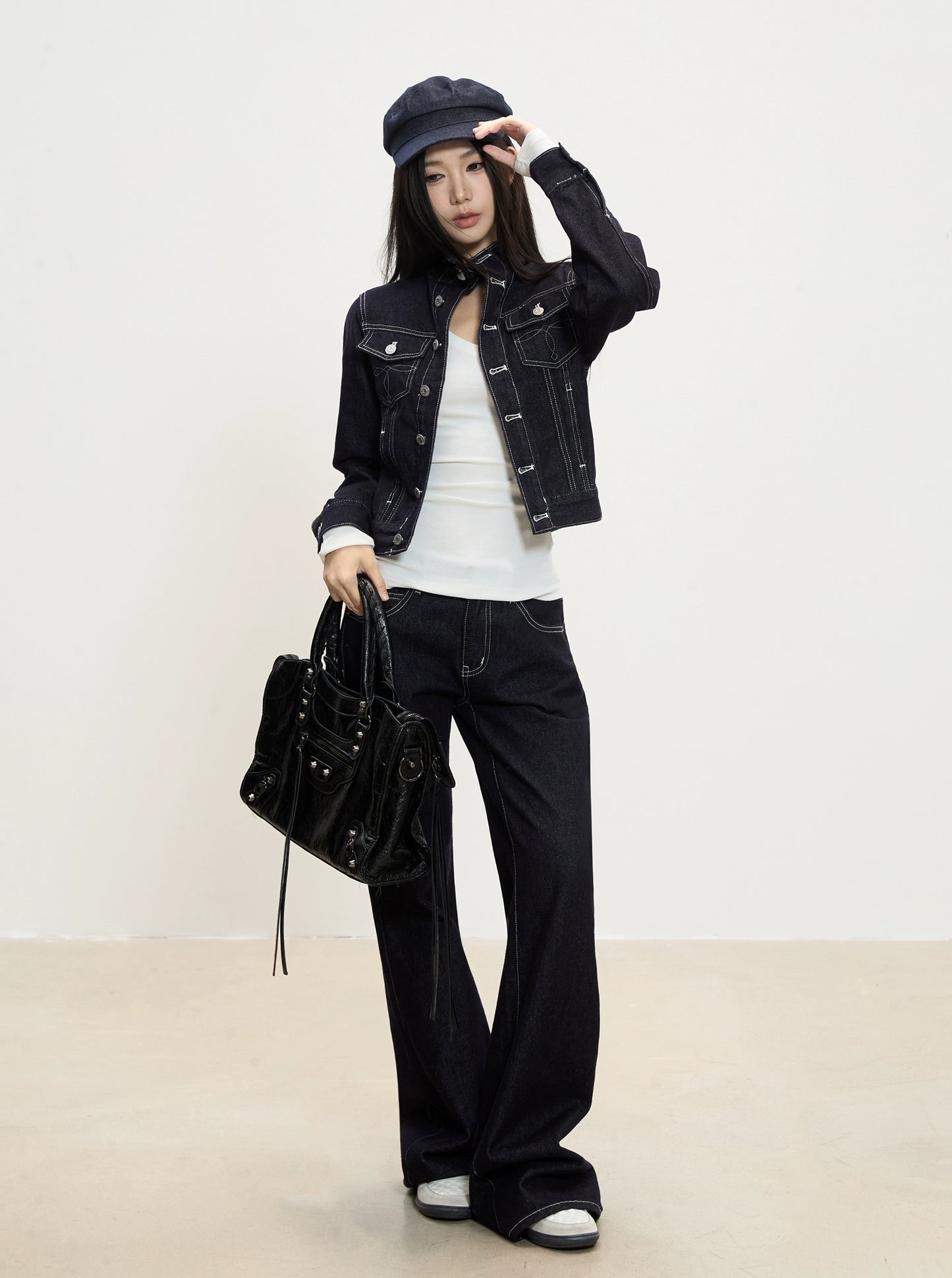 Elara Dark Indigo Wide-Leg Jeans