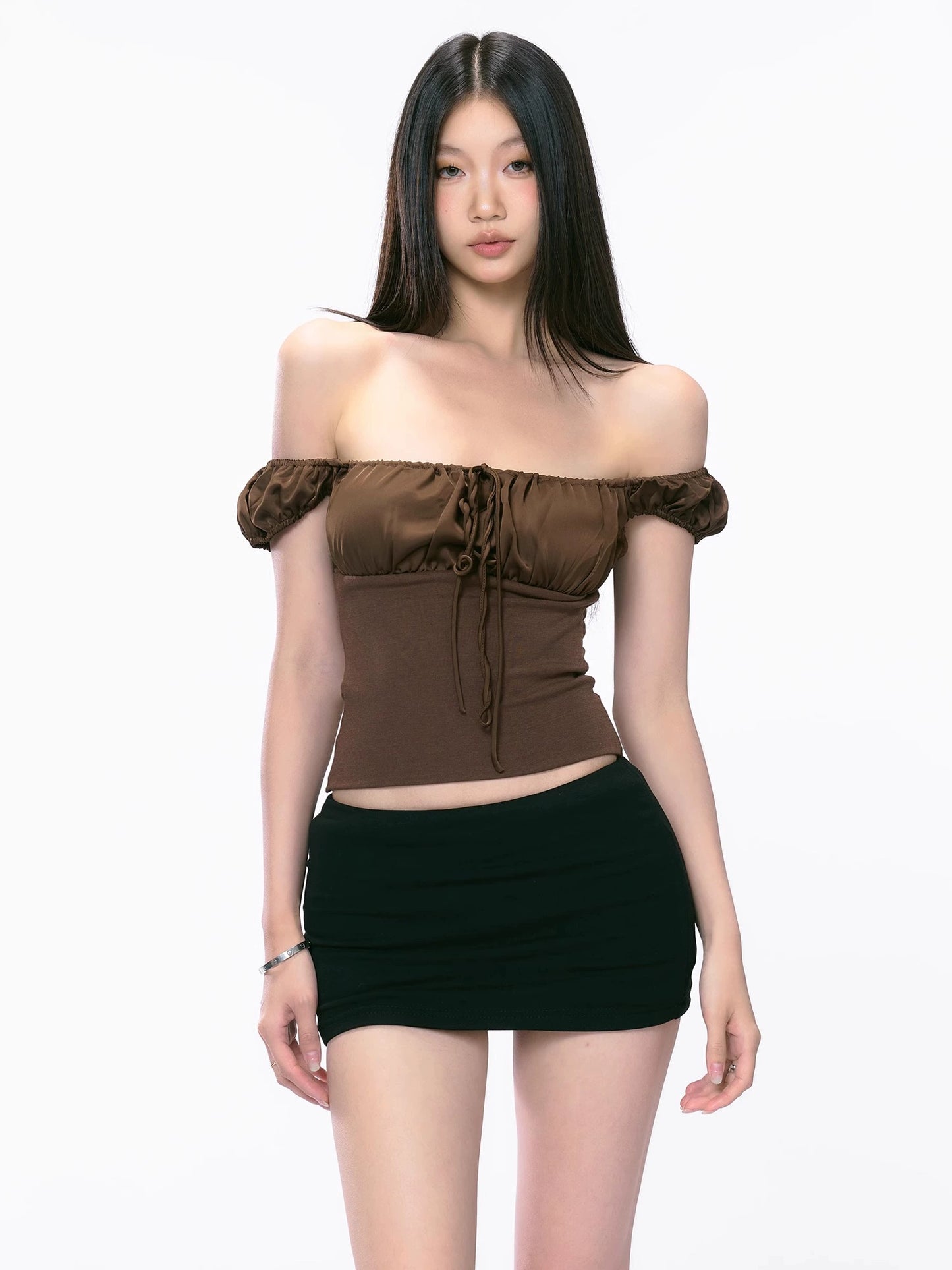 Mira Puff-Sleeve Drawstring Top