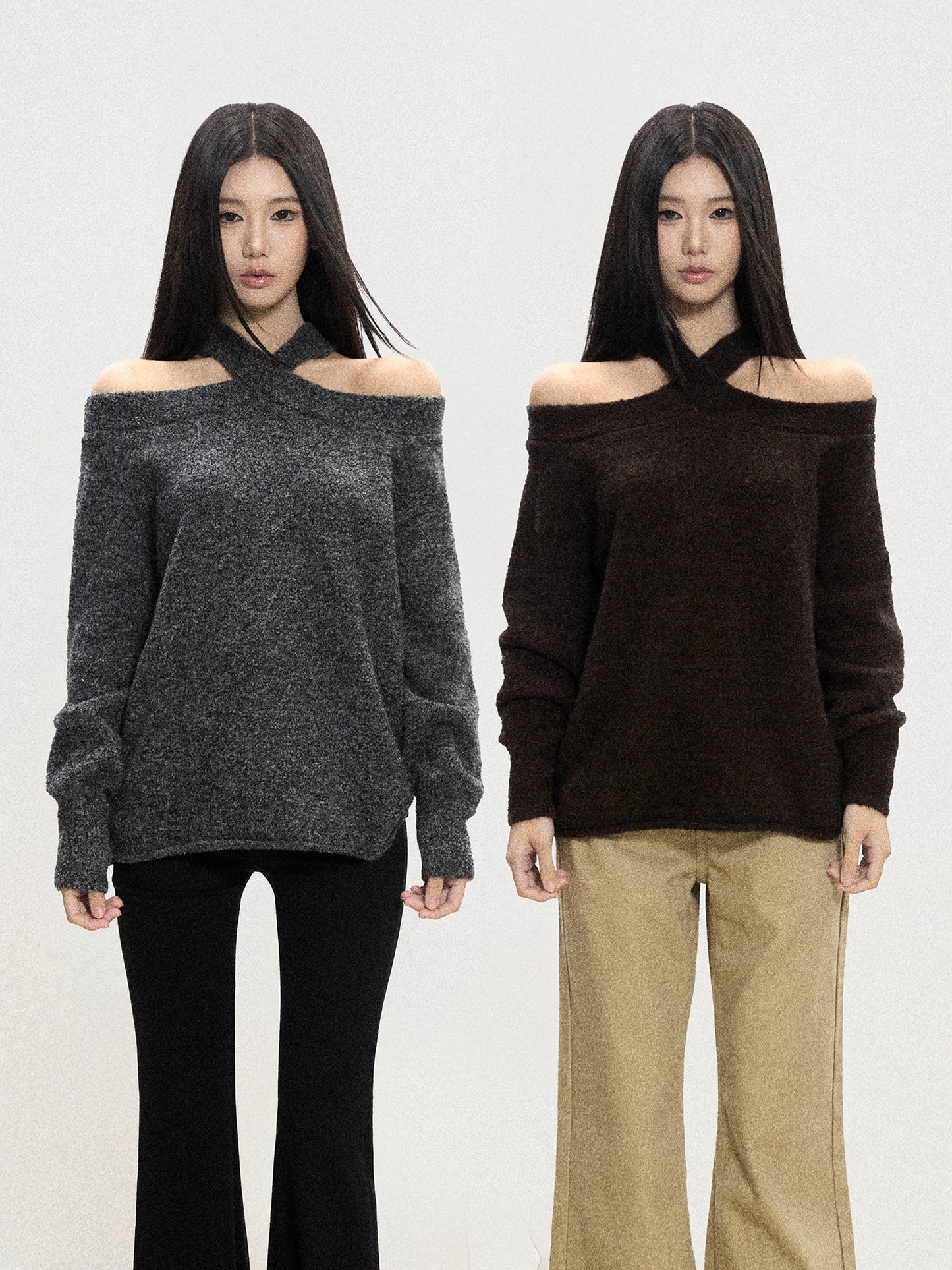 Alina Off-Shoulder Crisscross Sweater