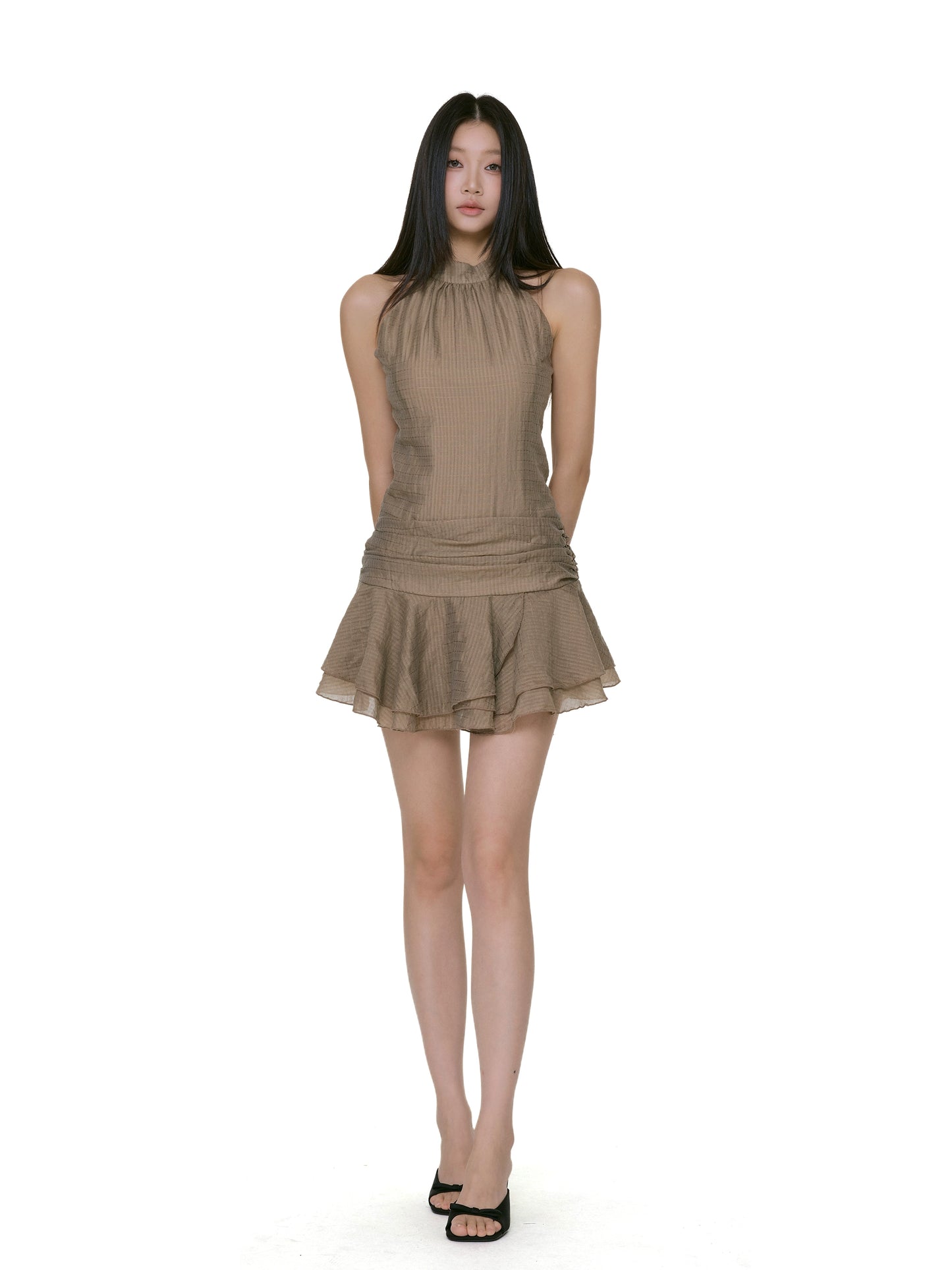 Lina Ruffled Halter Dress