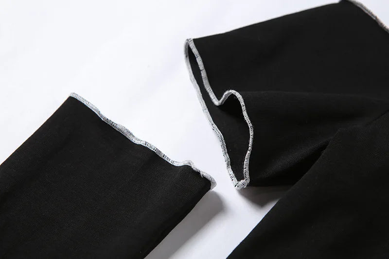 Raven Patchwork One-Shoulder Crop Top - Montfash