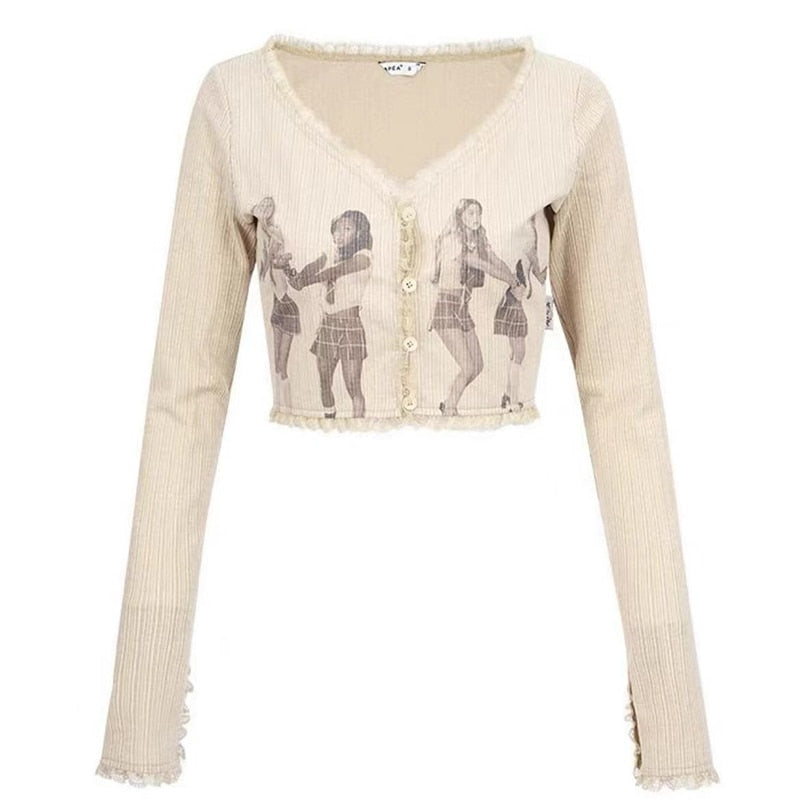 Retro Campus Long-Sleeve Cardigan - Montfash