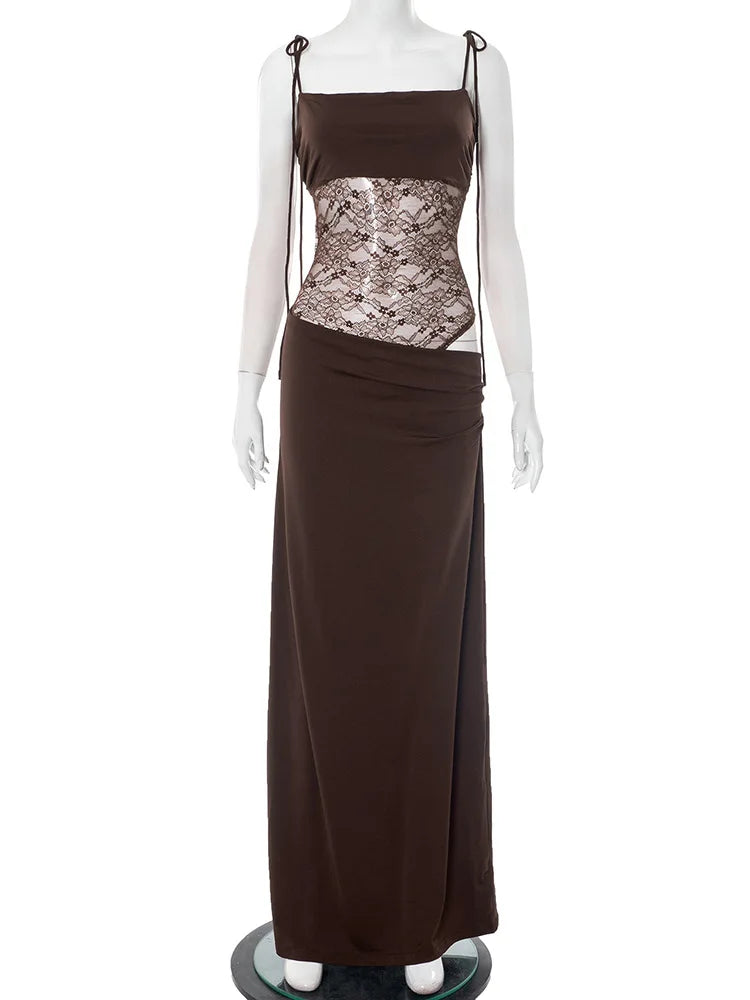 Rose Lace Up Dress