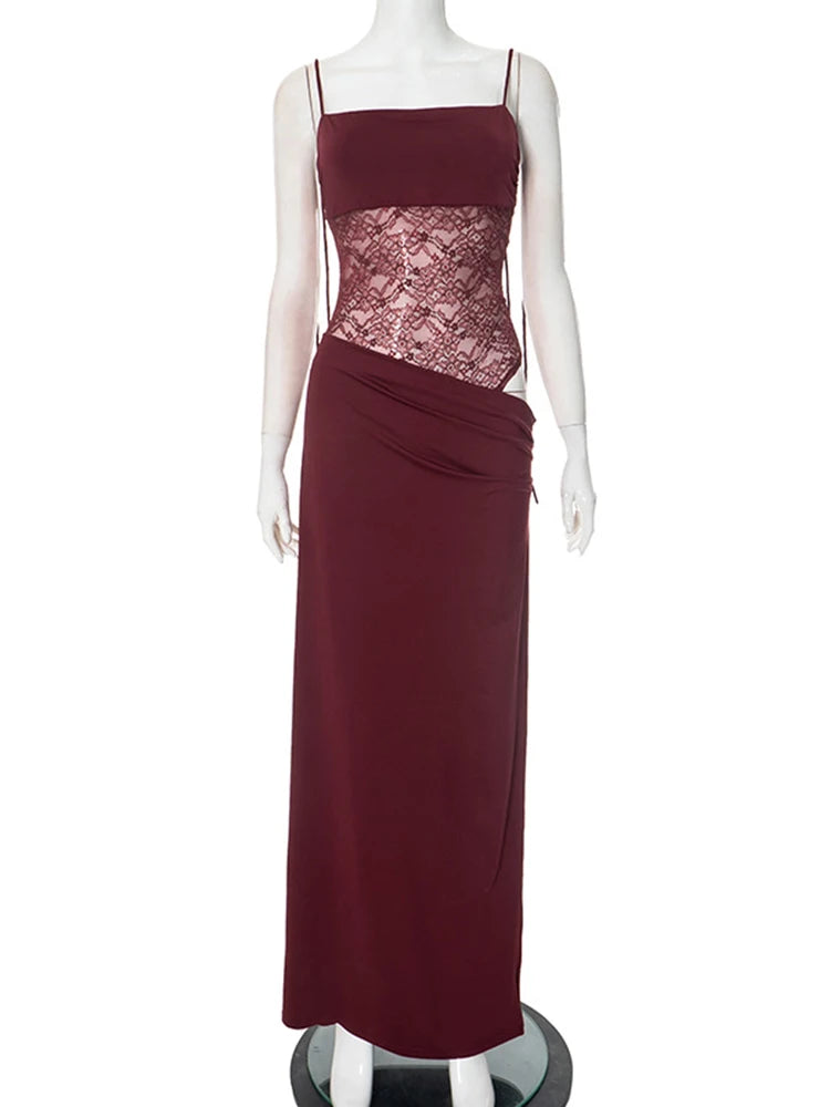 Rose Lace Up Dress