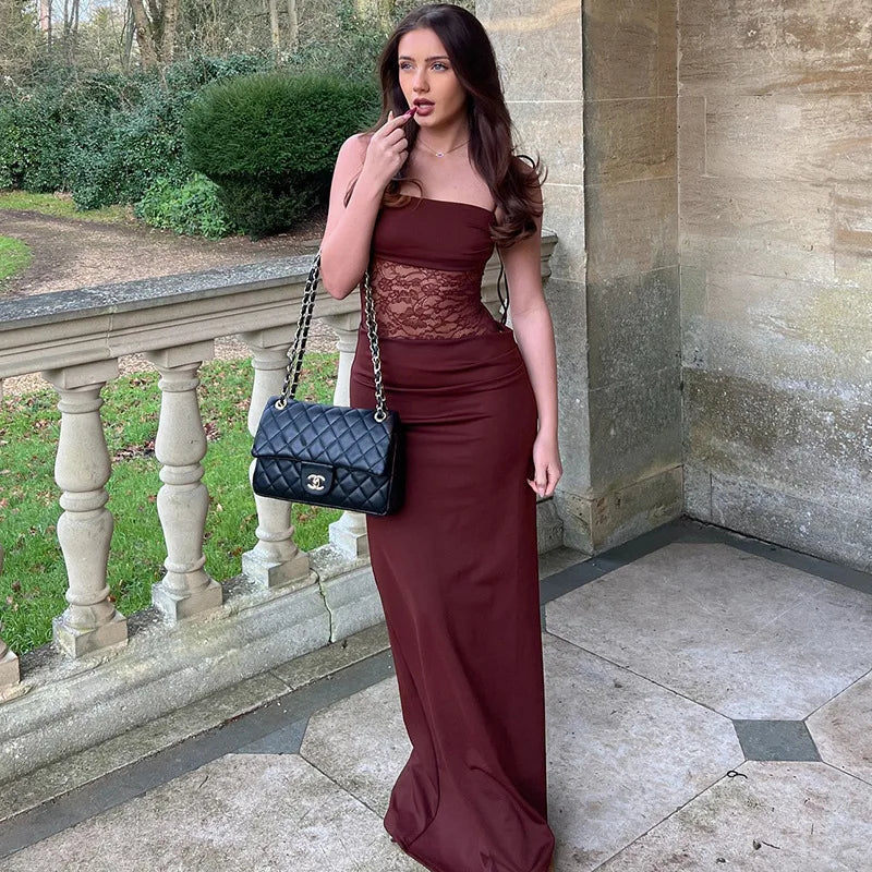 Rose Lace Up Dress