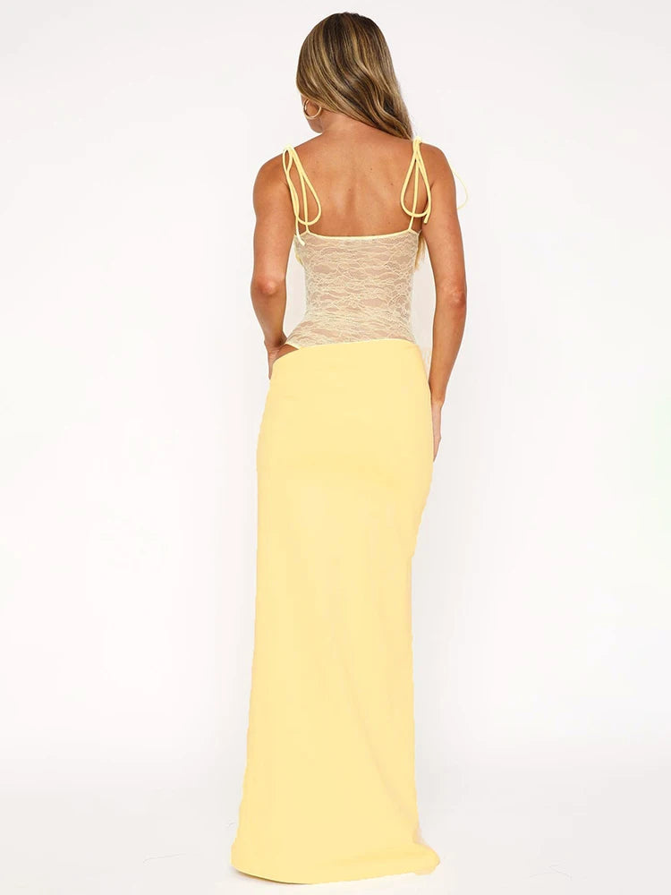 Rose Lace Up Dress