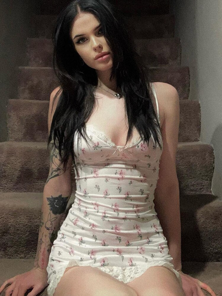 Sadie Y2k Floral Mini Dress - Montfash