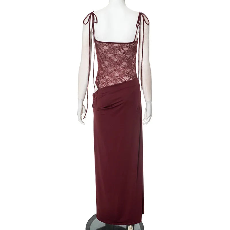 Rose Lace Up Dress