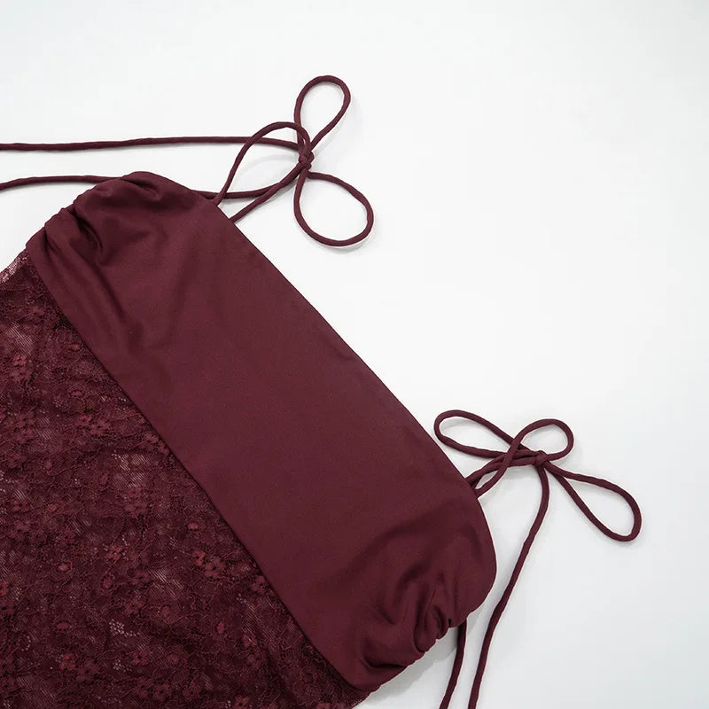 Rose Lace Up Dress