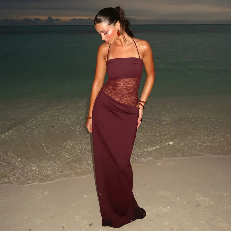 Rose Lace Up Dress