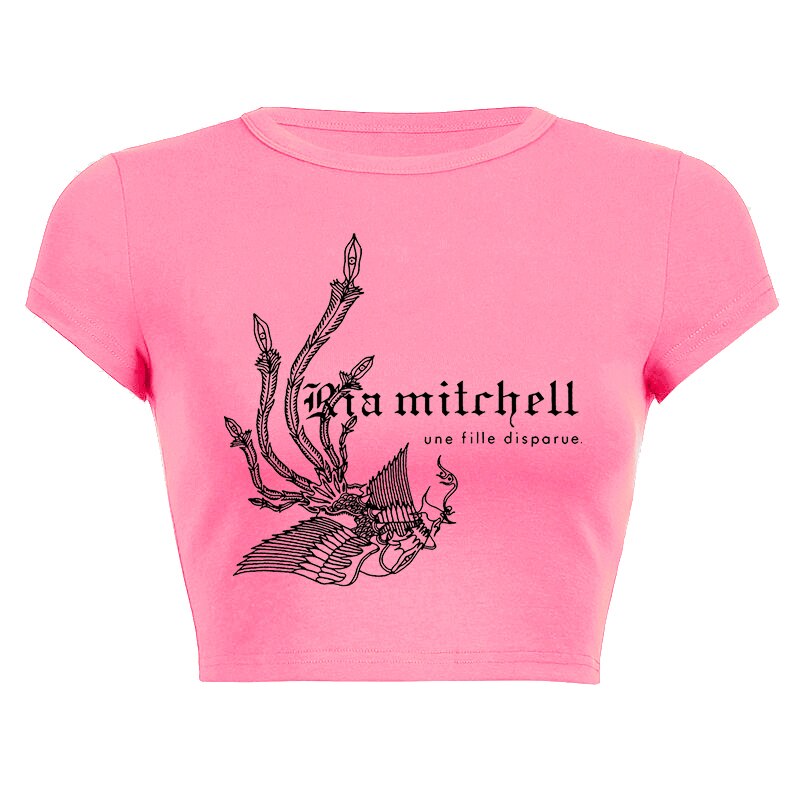 Vintage Mitchell Logo Print Crop Top - Montfash