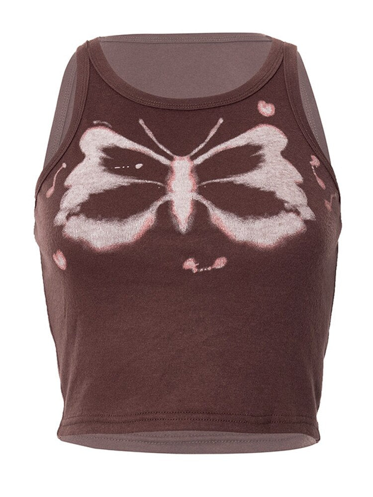 Y2k Butterfly Tank Top - Montfash