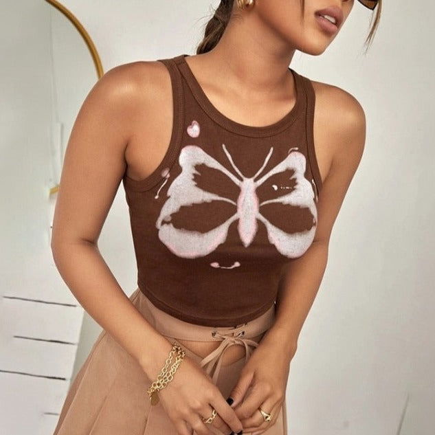 Y2k Butterfly Tank Top - Montfash