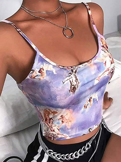 Angel Print Cami Top - Montfash