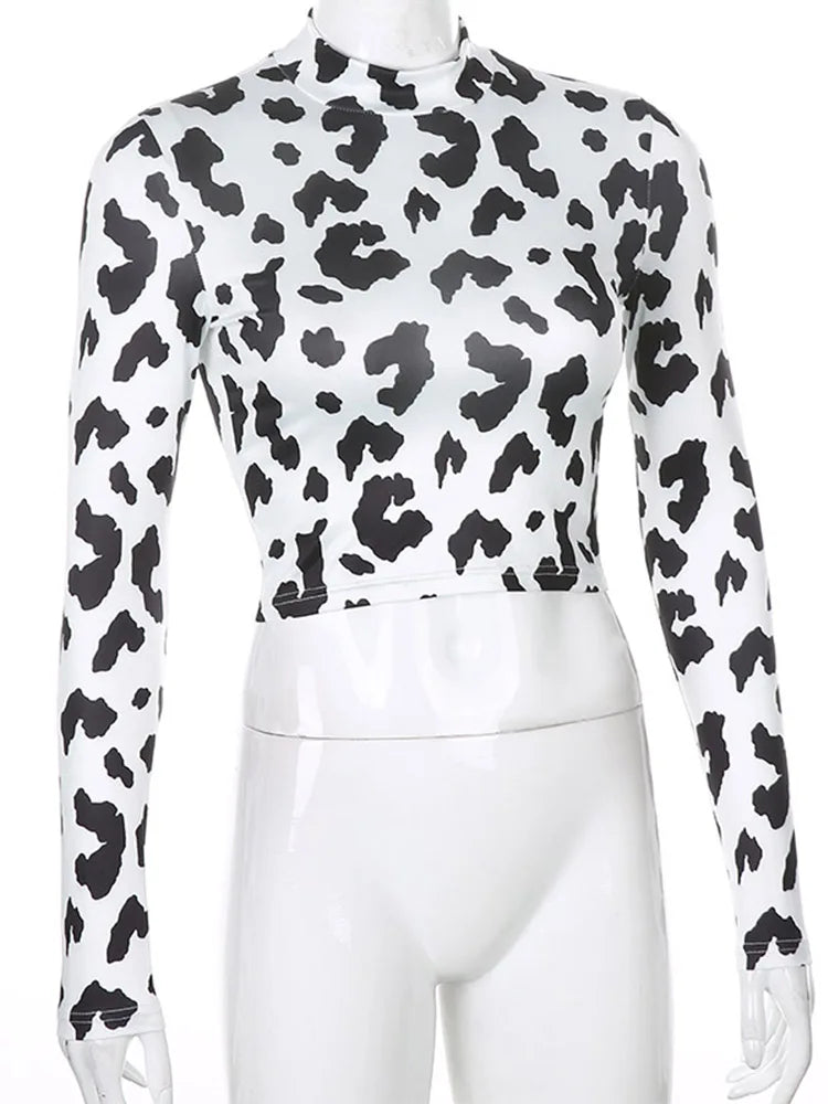 Aria Cow Print Crop Top - Montfash