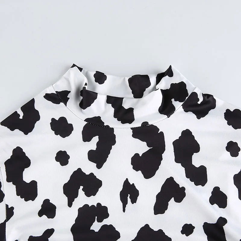 Aria Cow Print Crop Top - Montfash