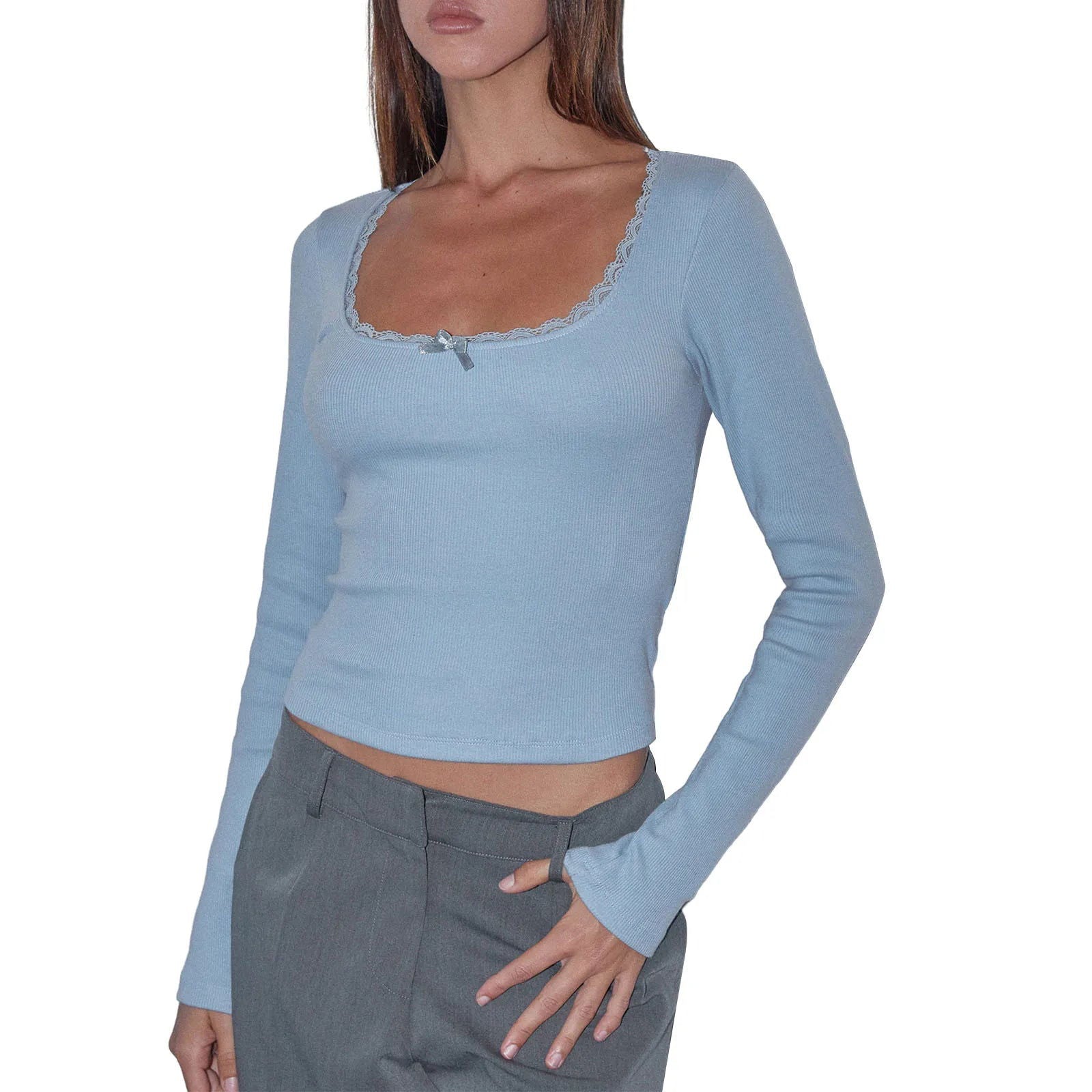 Daisy Lace Trim T-shirt - Montfash