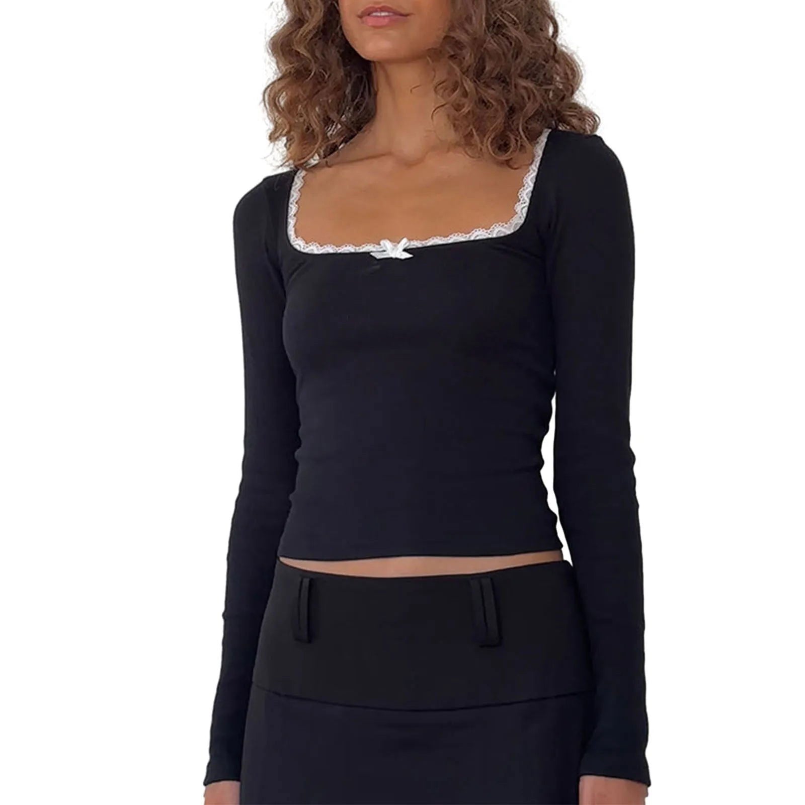 Daisy Lace Trim T-shirt - Montfash