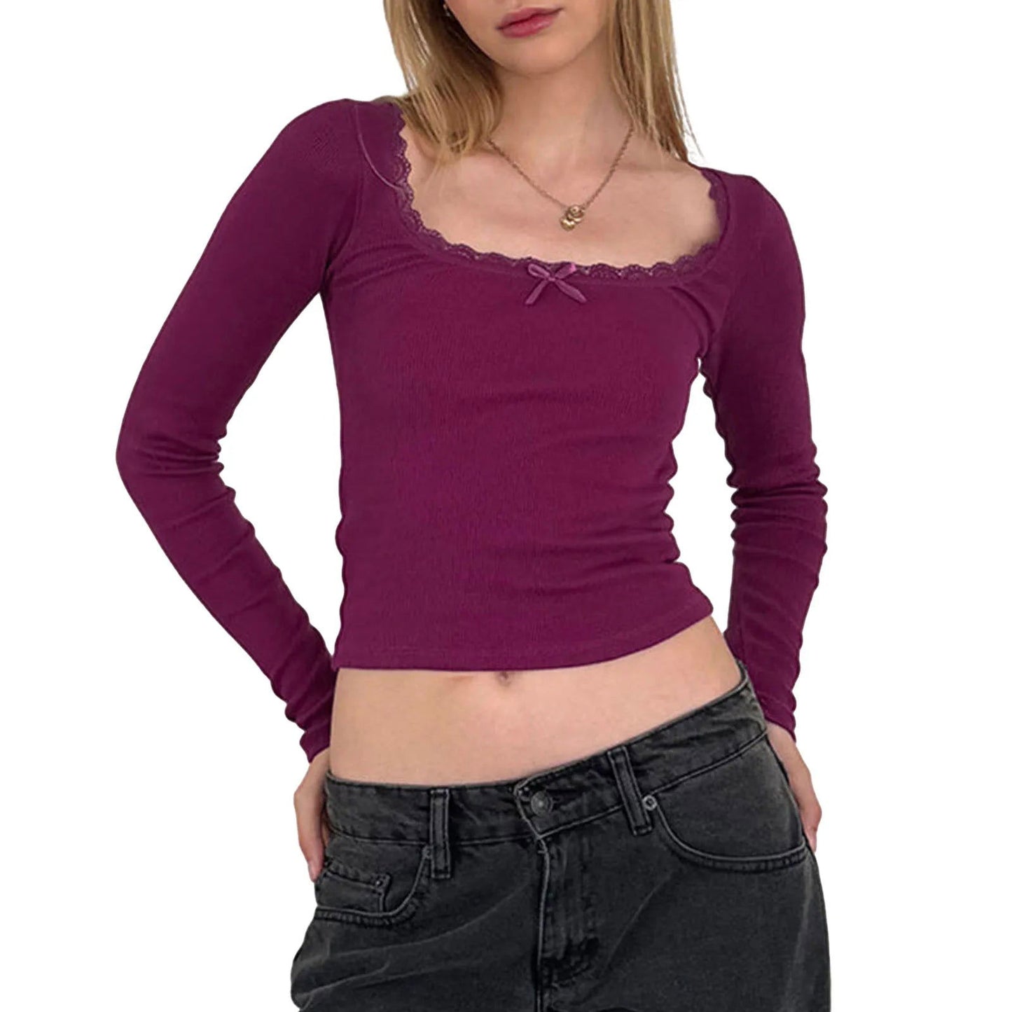 Daisy Lace Trim T-shirt - Montfash