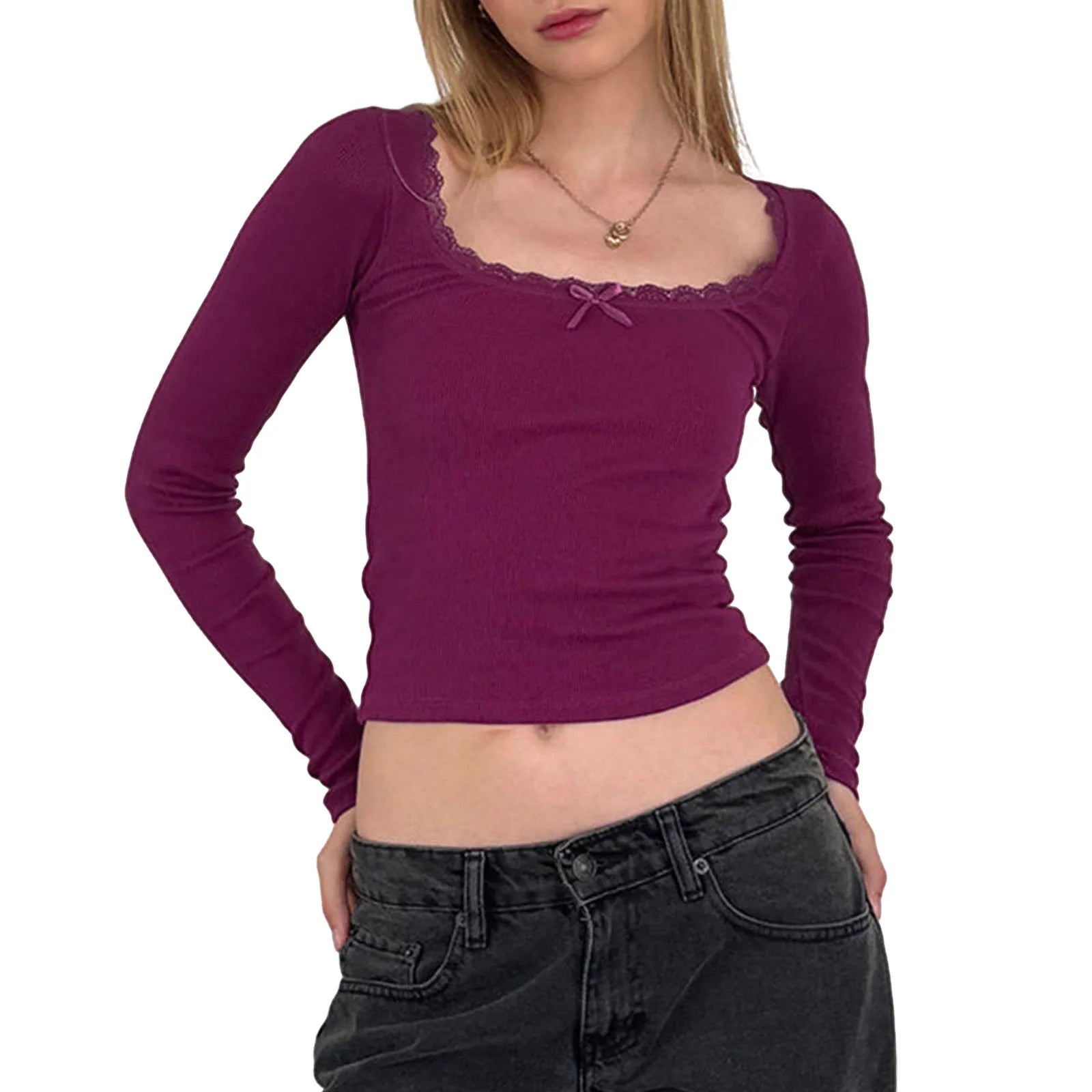Daisy Lace Trim T-shirt - Montfash