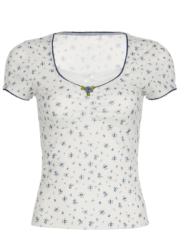 Ella Lace Trim T-Shirt - Montfash