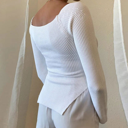 Ella Square Collar Sweater - Montfash
