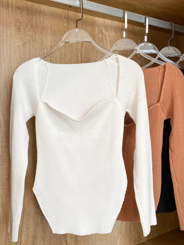 Ella Square Collar Sweater - Montfash