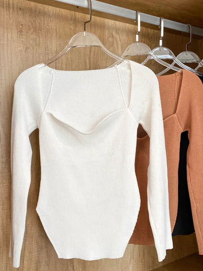 Ella Square Collar Sweater - Montfash