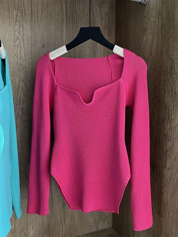 Ella Square Collar Sweater - Montfash