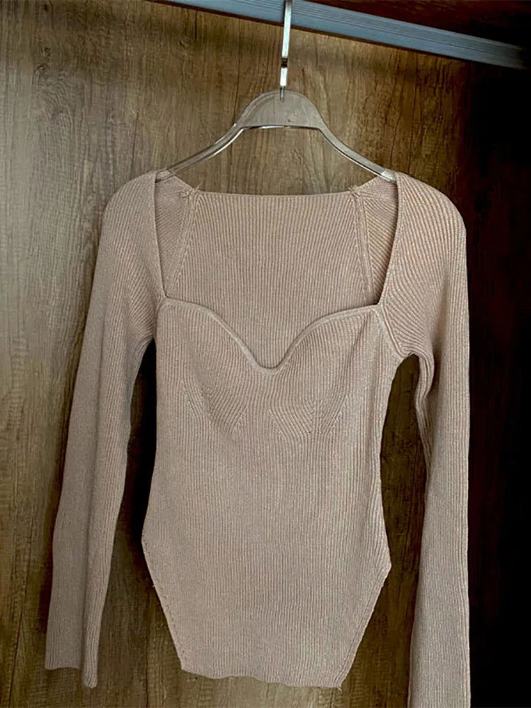 Ella Square Collar Sweater - Montfash