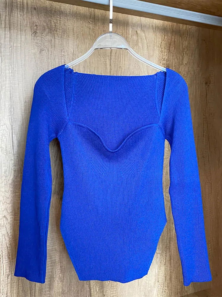 Ella Square Collar Sweater - Montfash