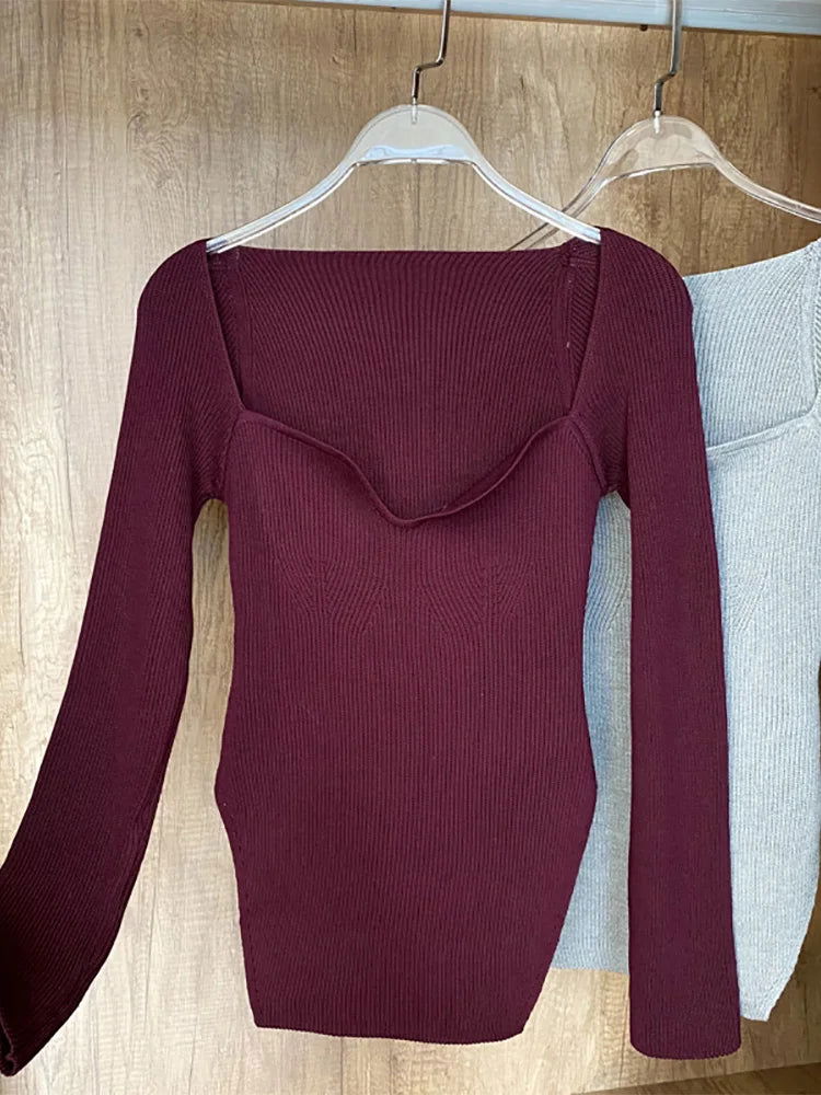 Ella Square Collar Sweater - Montfash