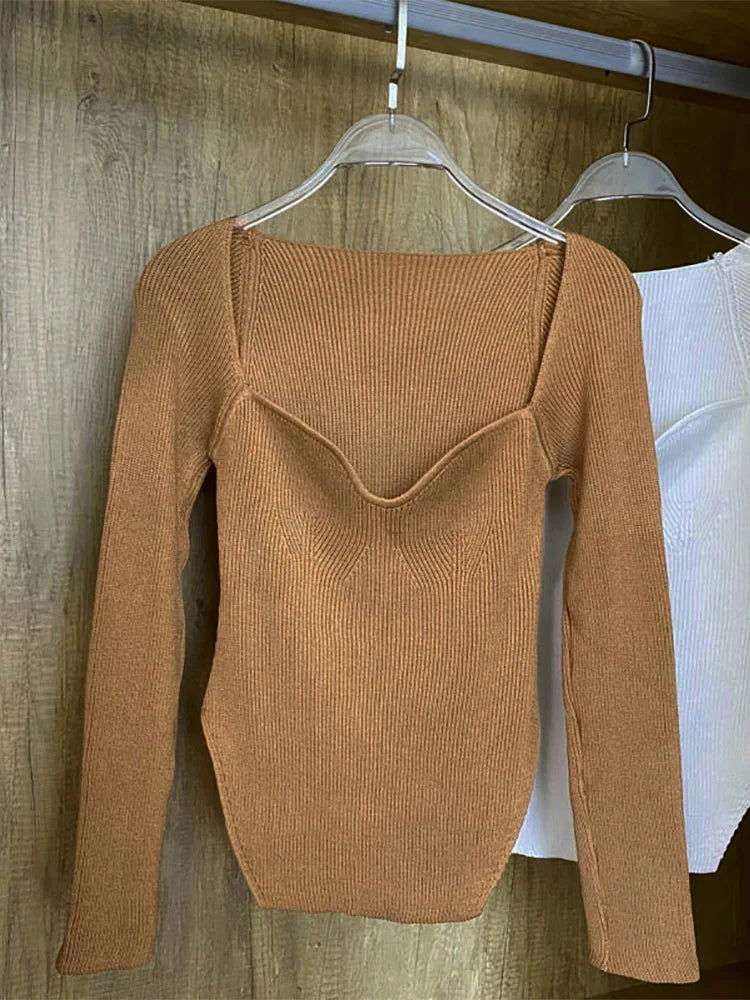 Ella Square Collar Sweater - Montfash
