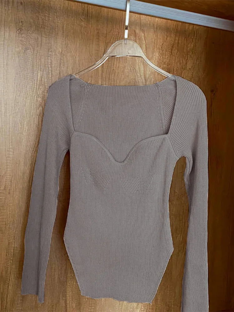 Ella Square Collar Sweater - Montfash
