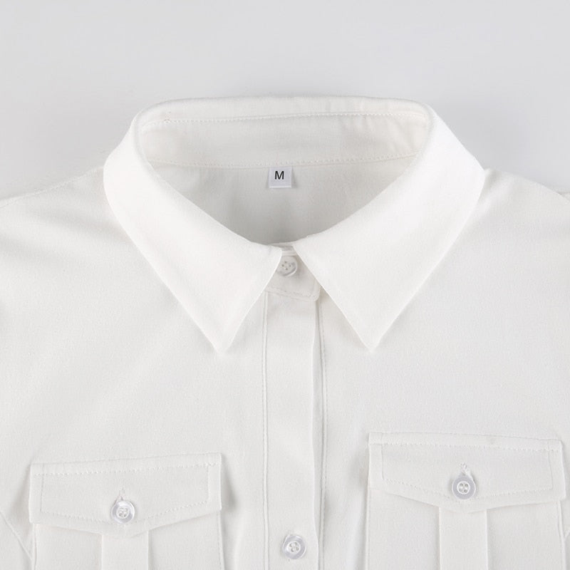 Esther Basic Cute Button T-Shirt - Montfash