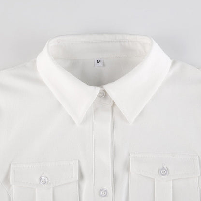 Esther Basic Cute Button T-Shirt - Montfash