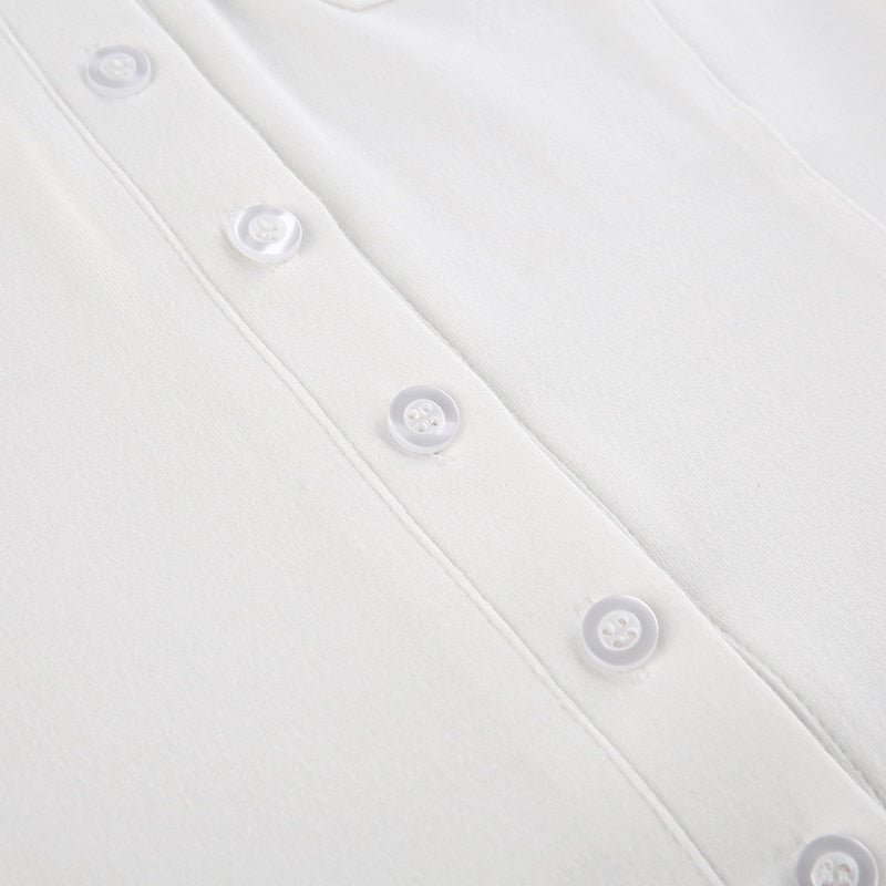 Esther Basic Cute Button T-Shirt - Montfash