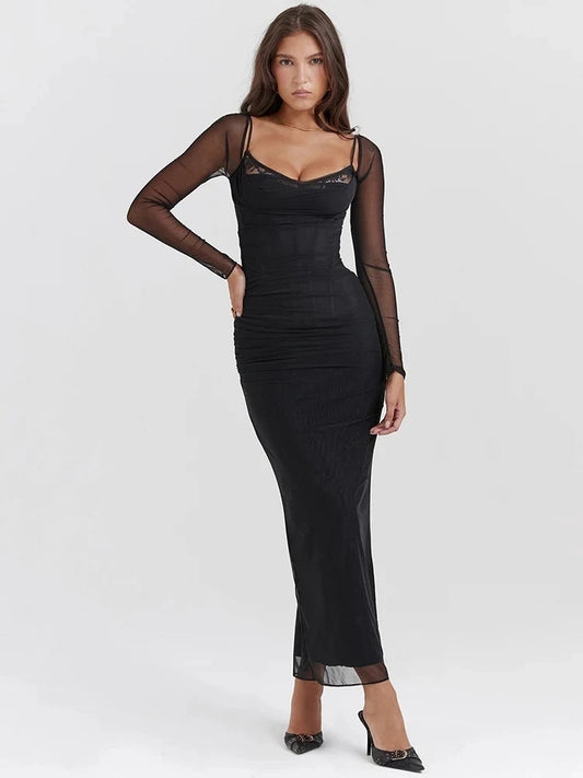 Eva Sheer Maxi Dress - Montfash
