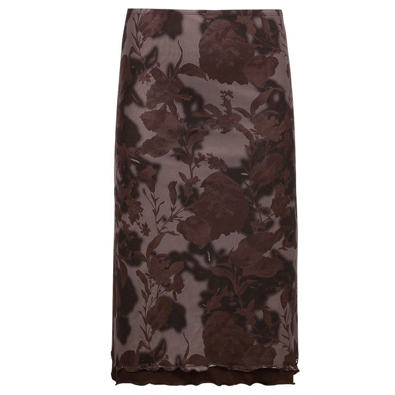 Fairy Grunge Mesh Midi Skirt - Montfash