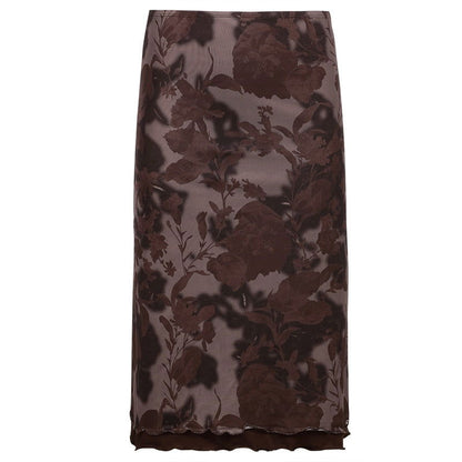Fairy Grunge Mesh Midi Skirt - Montfash