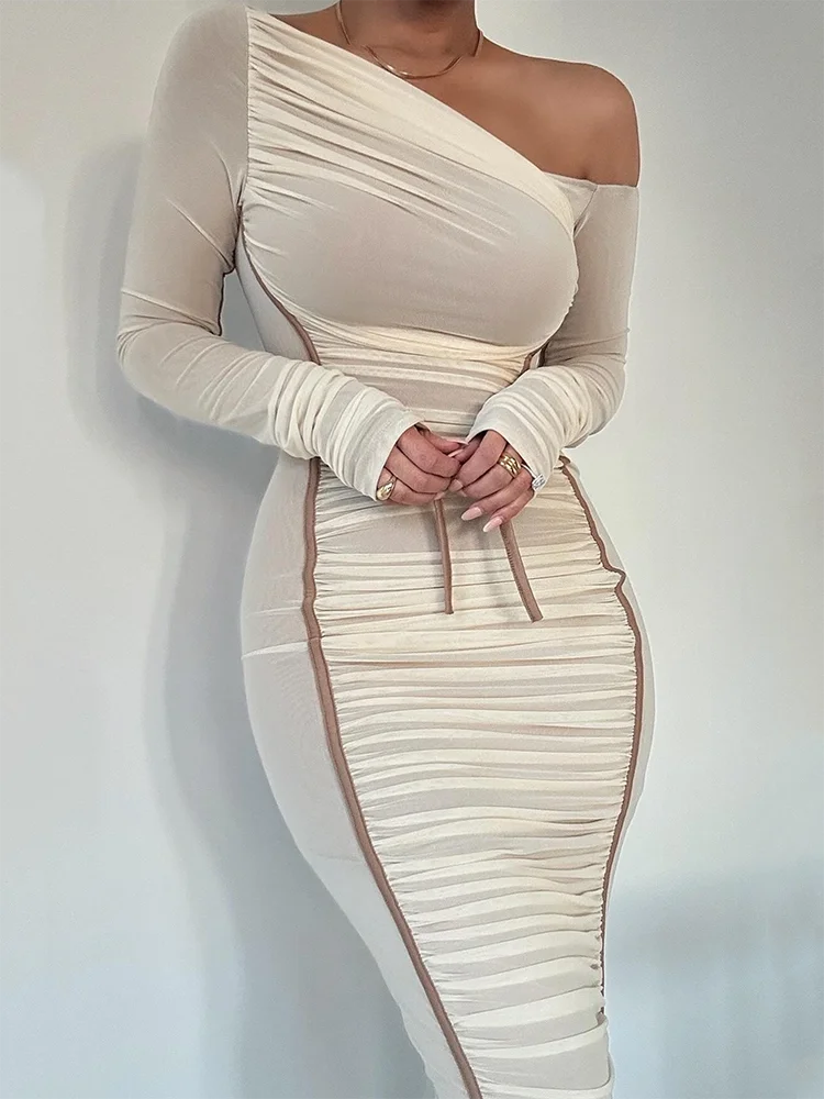 Grace Diagonal Collar Dress - Montfash